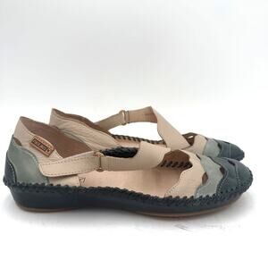 Pikolinos Vallarta 655-0706C1 Ocean Blue Leather Sandals Size 38 / 7.5 - 8 NWOT